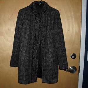Tahari Lined Outfit Coat Size Small Black Grey